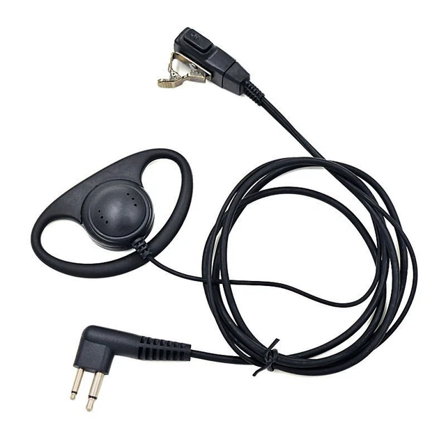 D Earphone Earpiece Headset Mic for Motorola Radio Security 2 Pin Walkie Talkie