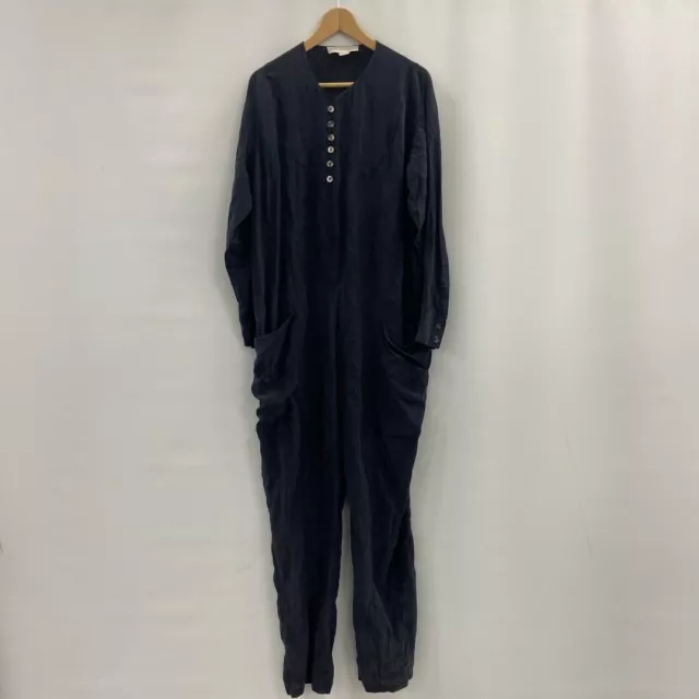 Stella McCartney Jumpsuit Women Size Medium Navy Silk Designer RMF50-VM