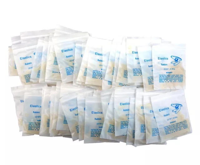 Dental Latex Rubber Bands 50 Packs 3/16" Orthodontic Medium Force Elastics New