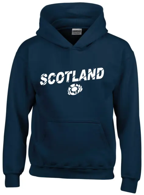 Scotland Rugby Nations 6 Hoodie Kids Text & Thistle