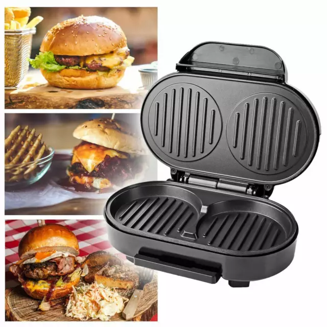 Twin Electric Burger Maker Press Meat Beef Hamburger Maker Quarter Pounder