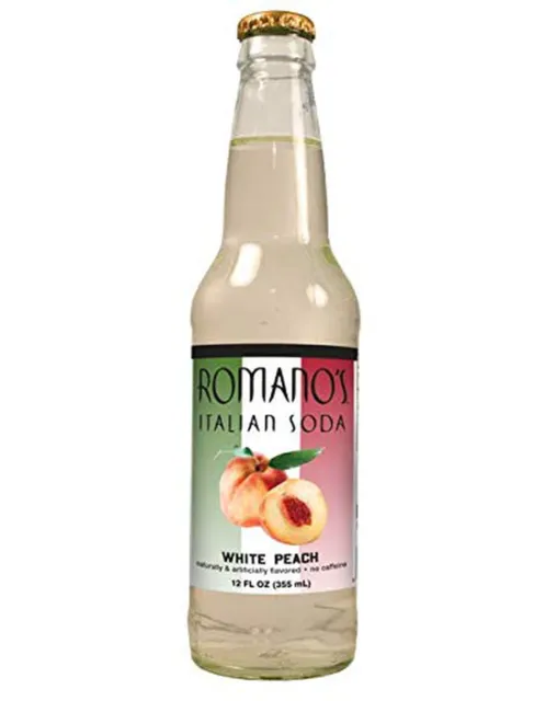Romano Italian White Peach Soda 12 pack