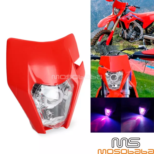 Dirt Bike Front LED Headlight Fairing For Honda CRF250F CRF450R/X CRF250R XR400