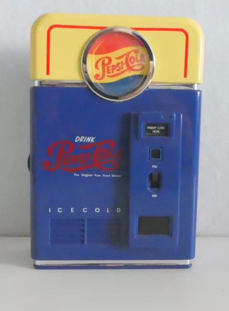 Pepsi Cola Pop Machine AM/FM Transistor Radio 1998 Vintage Style