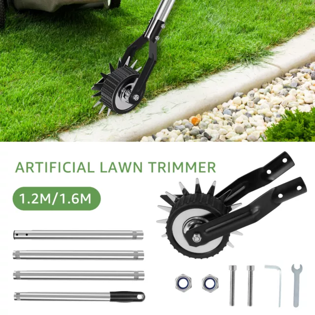 Wheel Rotary Edger Manual Lawn Edger with 3/4 Sections Stainless Steel CaQNV