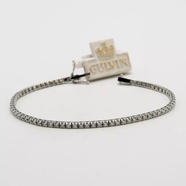 Bracelet tennis en or blanc 18 kt avec diamants fabriqué en Italie 3754/C