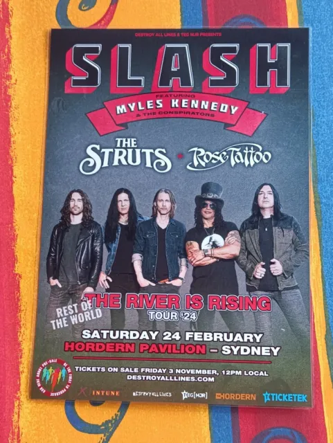 Slash - 2024 Australia Tour -  Sydney Exclusive Laminated Tour Poster - New!!!