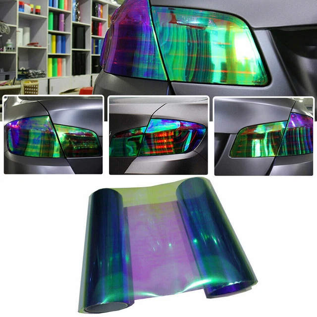 Light Blue Chameleon Car Headlight Tint Film Tail Fog Light Vinyl Decal Sticker