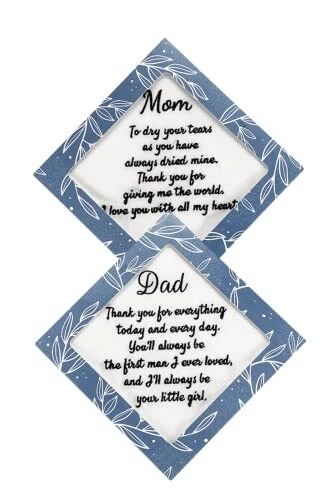 2 Wedding Handkerchief Mother of Bride Father Hankie Dad Mom Parents Gift