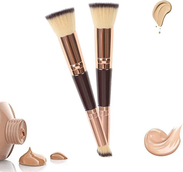 Pennello per Fondotinta a Doppia Punta, Pennelli Make up Contouring Professional