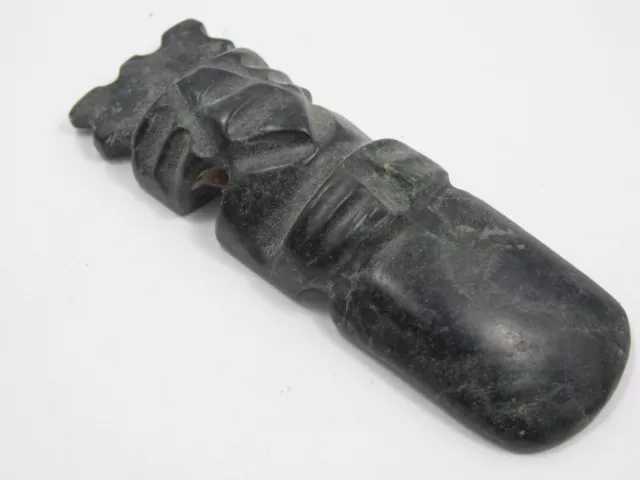 Pre-Columbian Costa Rica Jade Avian Axe God Celt Pendant 500 Ad-1500 Ad ~ 2.75"