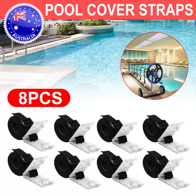 8X POOL COVER Straps Clips Blanket Reel Replacement Solar Cover