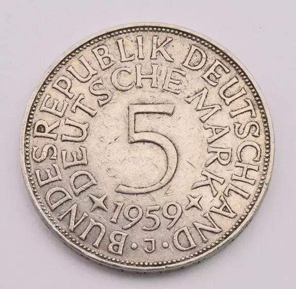 Münze Silber 5 Mark Silberadler BRD 1959 J Jäger 387 16886 top 2