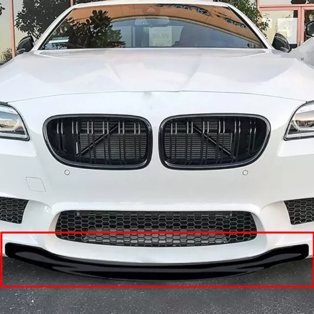 Gloss Black Front Bumper Splitter Lip Center Chin Spoiler For BMW F10 2012-2017