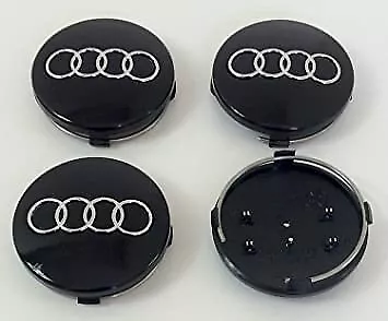 4 x Tapas llantas tapa bujes para Audi 68mm Negro.