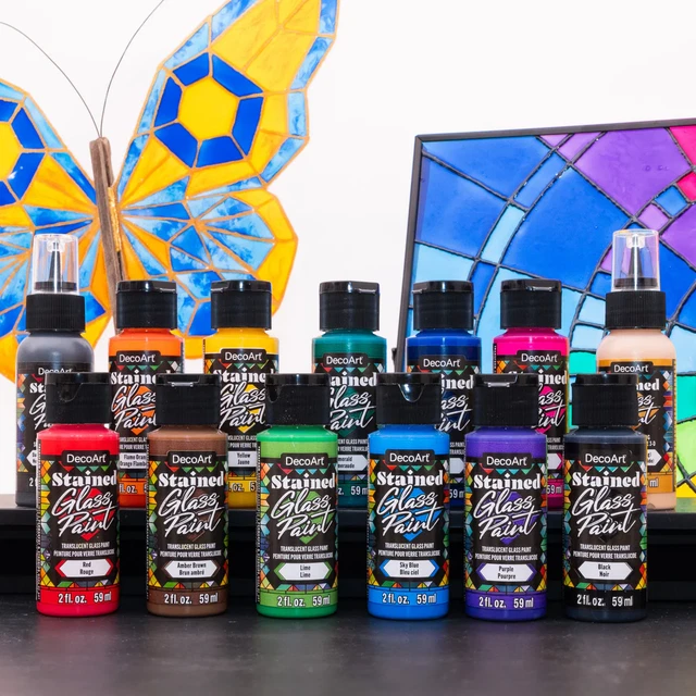 DECOART TRANSLUCENT STAINED Glass Acrylic Paint 59ml (2oz) £3.99 ...