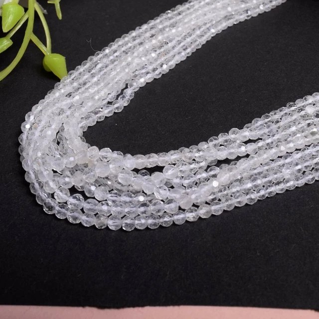 8 Strand Menge Natürlich Kristall Edelstein Rondell Facettierte Perlen 3-4mm 16
