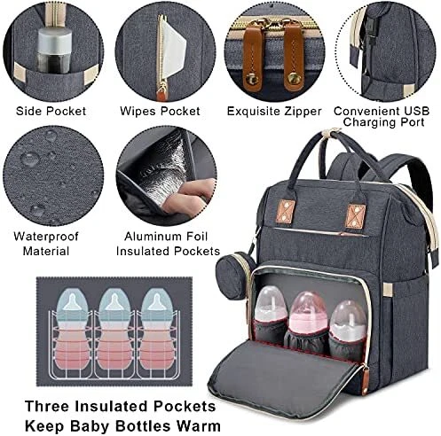 Multi Function Baby Diaper Bag Backpack with Changing station Mommy travel bag