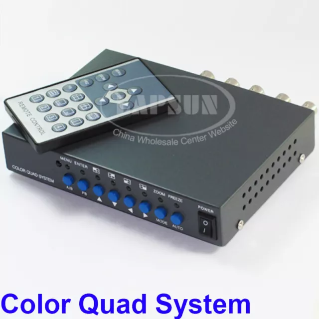 CCTV 4Ch Camera Color Quad Security System VGA Video Processor Switcher 440V UK