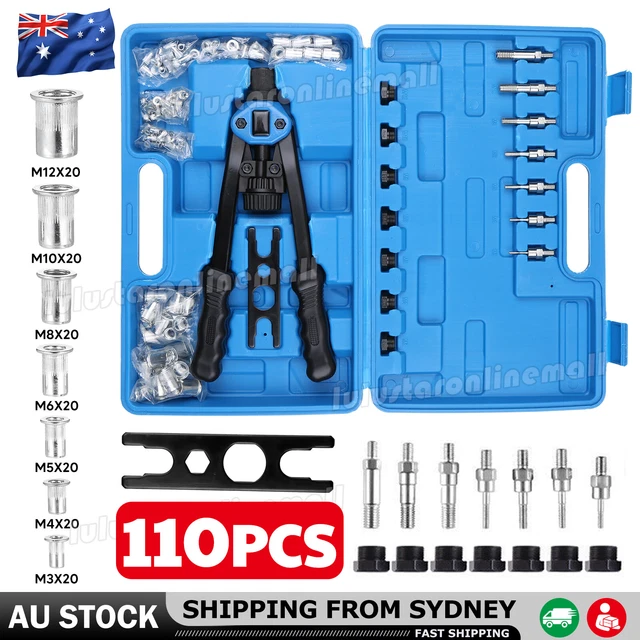 Kit Tool Solid Rivet 110X NUTSERT MANDRELS Nut Rivet Tool Kit Rivnut Riveting Riveter Gun ...