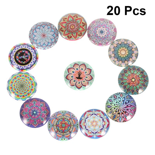 20 PCS Round Pendant Jewelry Jewelry Glass Snap Diamond Pendant Hair Rope