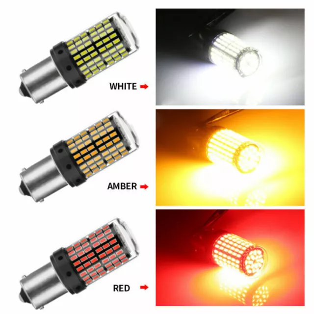 2PCS 1156 BA15S P21W LED 144SMD Canbus Car Brake Reverse Lamp Tail Light Bulb