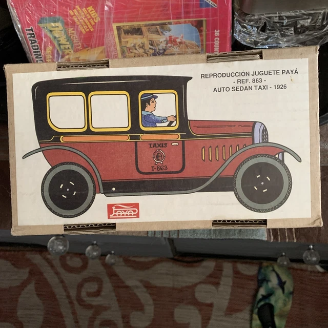 REPRO PAYA TIN Windup 8” Car Sedan Taxi W/ COO Original Box