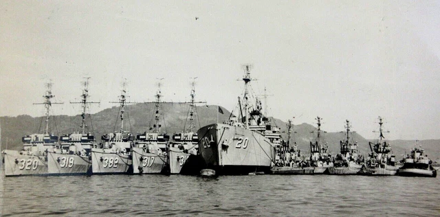 PRE WWII US Navy Destroyers Ship Row Panoramic Photo Surface Fleet ...