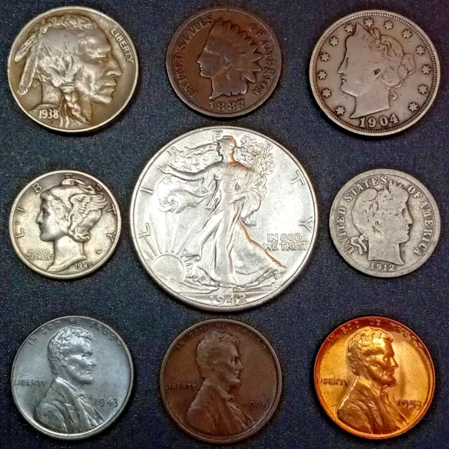 Old Obsolete US Coin Collection With Silver Starting 1800's Nice Set! (Lot#7)