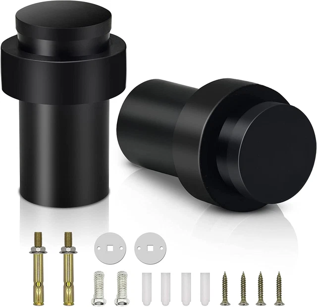 Door Stoppers, Floor Door Stops Black Heavy Duty Modern Commercial Door Stops wi