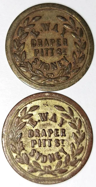 1900s E WAY DRAPERY SYDNEY TOKENs 1910 1915 Pitt Street Sydney Ladies Millinery