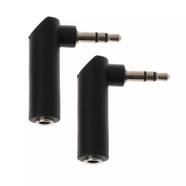 2Pieces 3.5mm 3 90 Degree Female to 3.5mm Male Stereo Plug