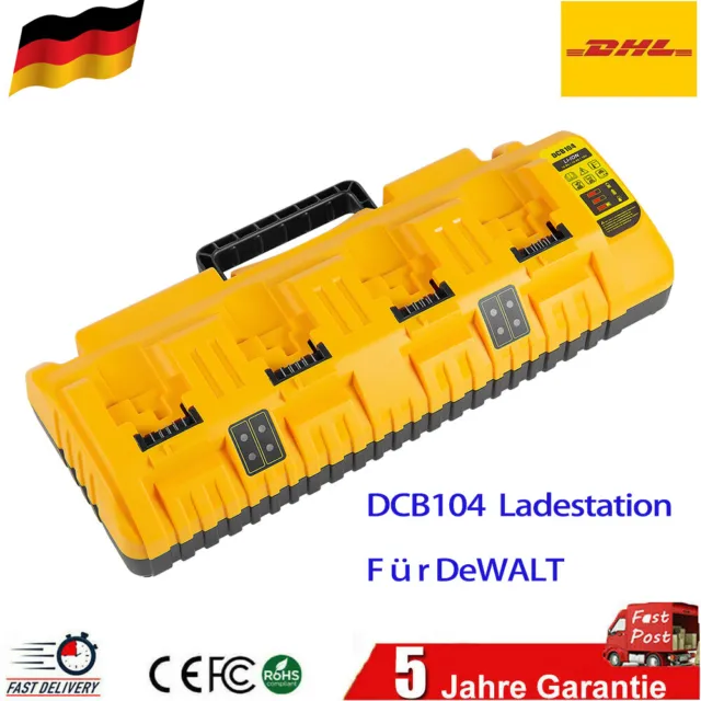 New Für DeWALT Akku-Vierfach-Ladegerät DCB104-QW - Batterieladegerät Ladestation