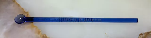 Glass Swizzle Stick Stueben Tavern Blue Spoon Bar Vintage Cocktail Stirrer