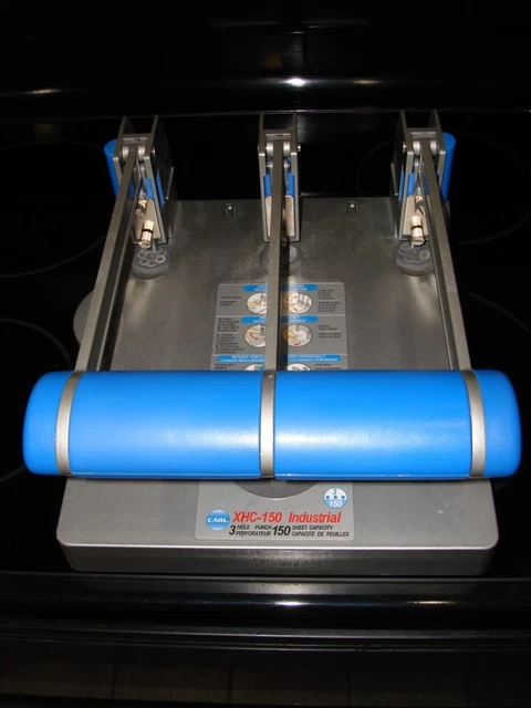 Carl XHC-150N Heavy Duty Industrial 3-Hole Punch with 150 Sheet Capacity
