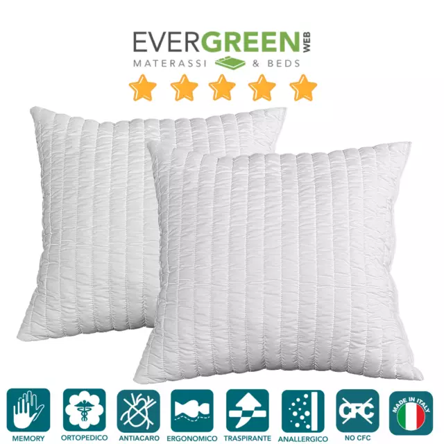 Evergreenweb - Coppia Cuscini Memory Foam 60x60 h 12cm da Letto o Arre –  Arredi Casa