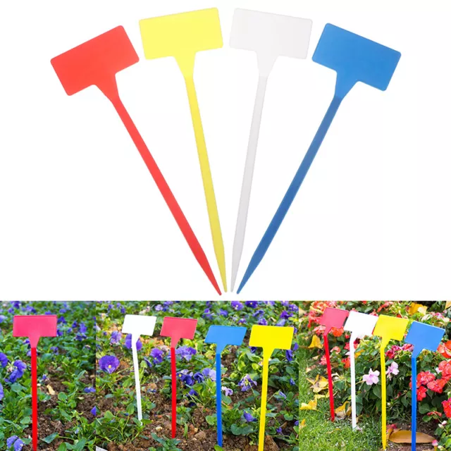 5Pcs T-Type Seed Plant Labels Upturned Plastic Tags Nursery Garden Marker 30c_OY