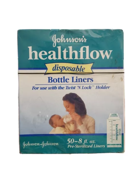 Vintage 1998 Johnson's HealthFlow Disposable Bottle Liners (50 - 8 fl oz) SEALED