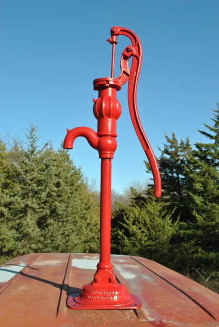 Original Rare Early Red Jacket Mellon Top Cast Iron Hand Water Well Pump