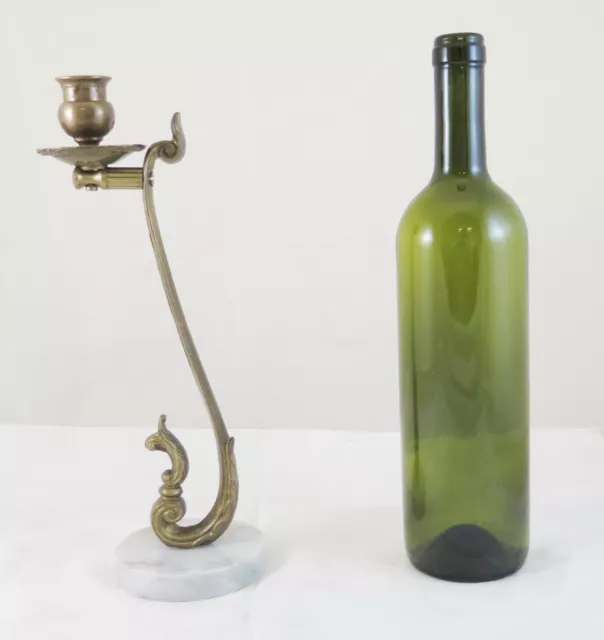 Candlestick Bronze Golden Style Baroque with Base IN Marble First 900 CH9