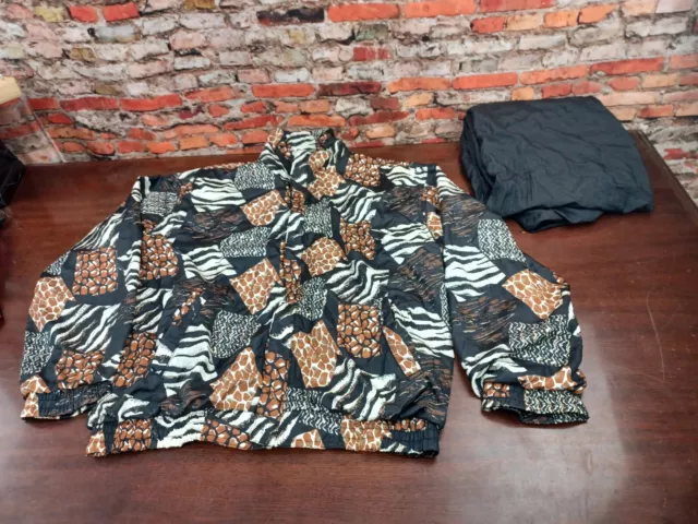 Vtg 80s 90s Westbound Sport Women's Track Jacket /pants Set Size M  Animal print