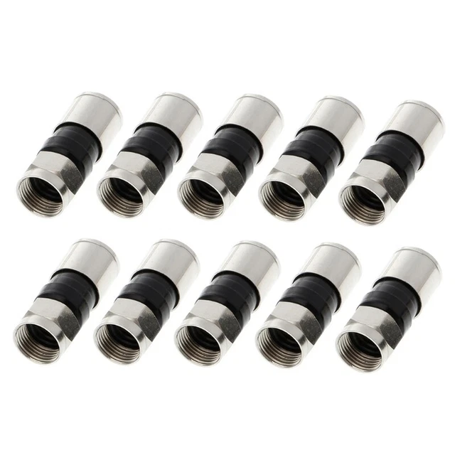 10 Pcs RG6 F Type Compression 2.7cm Seal Plug Connector For Satellite V