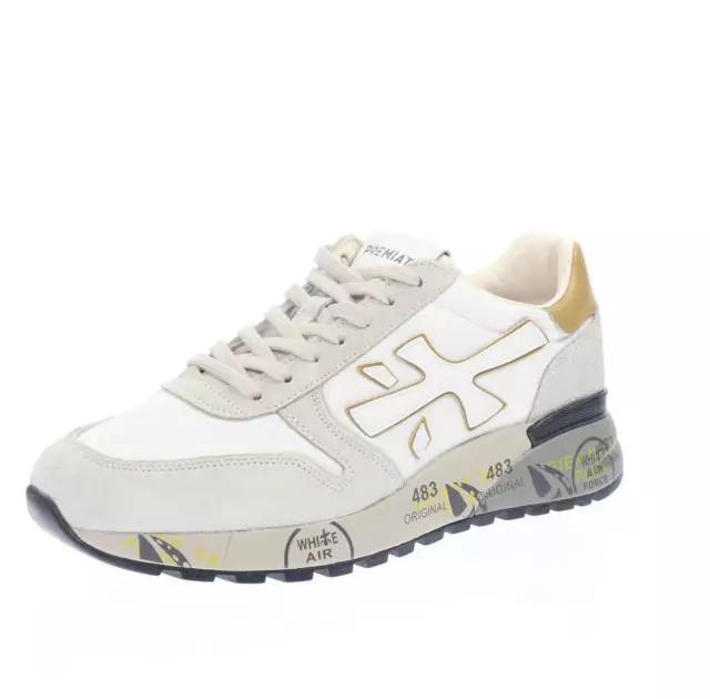 Premiata Mick - Sneakers In Suede E Nylon Bianco - Taglia 41 Scarpe Uomo Casual