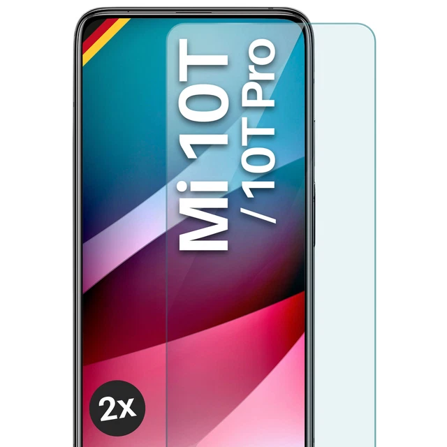 2x Glas Schutzfolie für Xiaomi Mi 10T / Mi 10T Pro Displayschutz Folie Hartglas