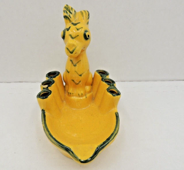 VINTAGE JAPAN CERAMIC Ashtray Cigarette Holder Donkey Burro Rare 25.00