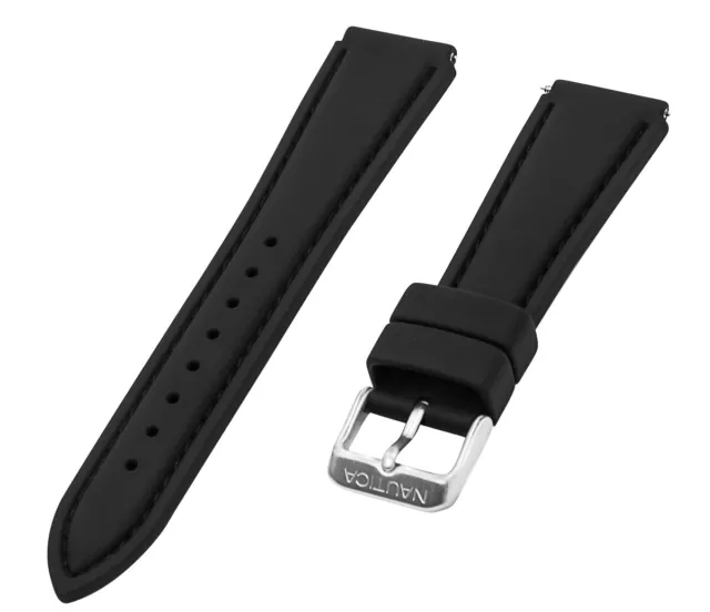 Nautica Unisex N11606G Black 20mm Silicone Original Replacement Watch Band