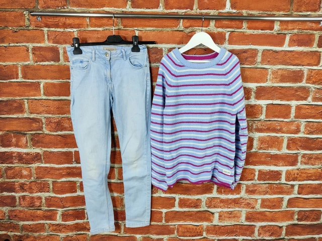 Girls Bundle Age 11-12 Year Joules Next Fleece Sweater Skinny Jeans Blue 152Cm