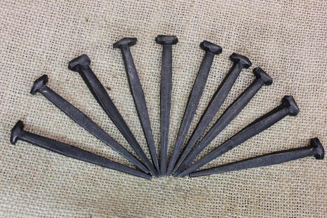 3" Rose Head 10 Nails HEAVY Spikes Square Wrought Iron Vintage Decorative Look