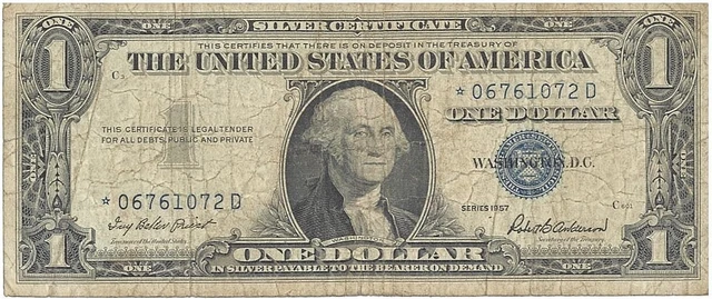 Series 1957~ $1.00~ One Dollar Silver Certificate***STAR NOTE*** w/ Errors