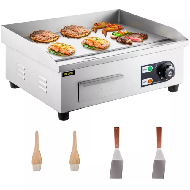 VEVOR Plancha Professionnelle Électrique Plancha de Cuisson de 455 x 400 x 210mm